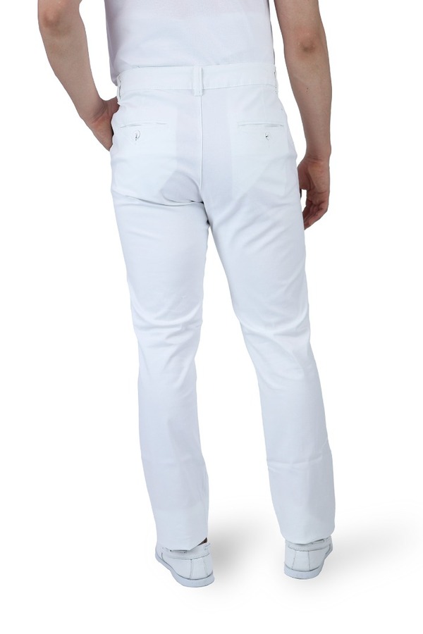 Pantalón Blanco Slim Fit De Gabardina De Algodón Para Caballero