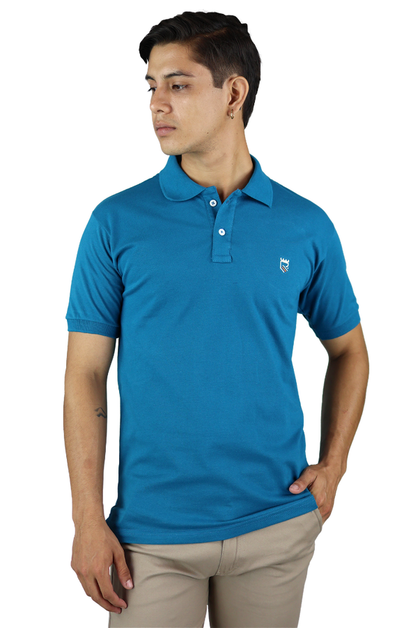Playera Manga Corta Muscle Fit Verde Petróleo Slim Fit Bordado R Hombre