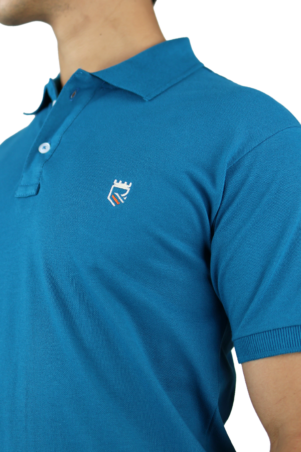 Playera Manga Corta Muscle Fit Verde Petróleo Slim Fit Bordado R Hombre