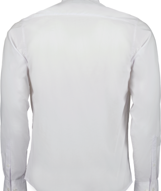 Camisa Manga larga Color Blanco Detalle Cintilla En Cuello Para Hombre